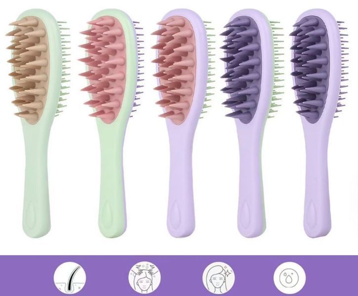 Щетка массажная для волос двусторонняя Beauty LUXURY HB-08-16 цветная  HB-08-16 різні кольори фото